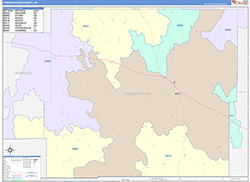 Powder RiverCounty, MT Wall Map Color Cast Style 2026
